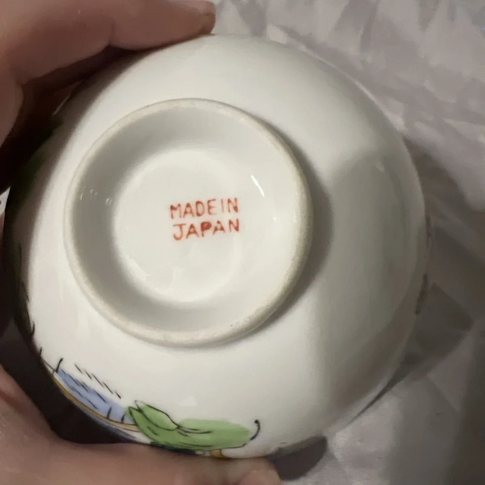 Vintage Antique 19th Century Chinese Rice Bowl - Porcelain, Fisherman